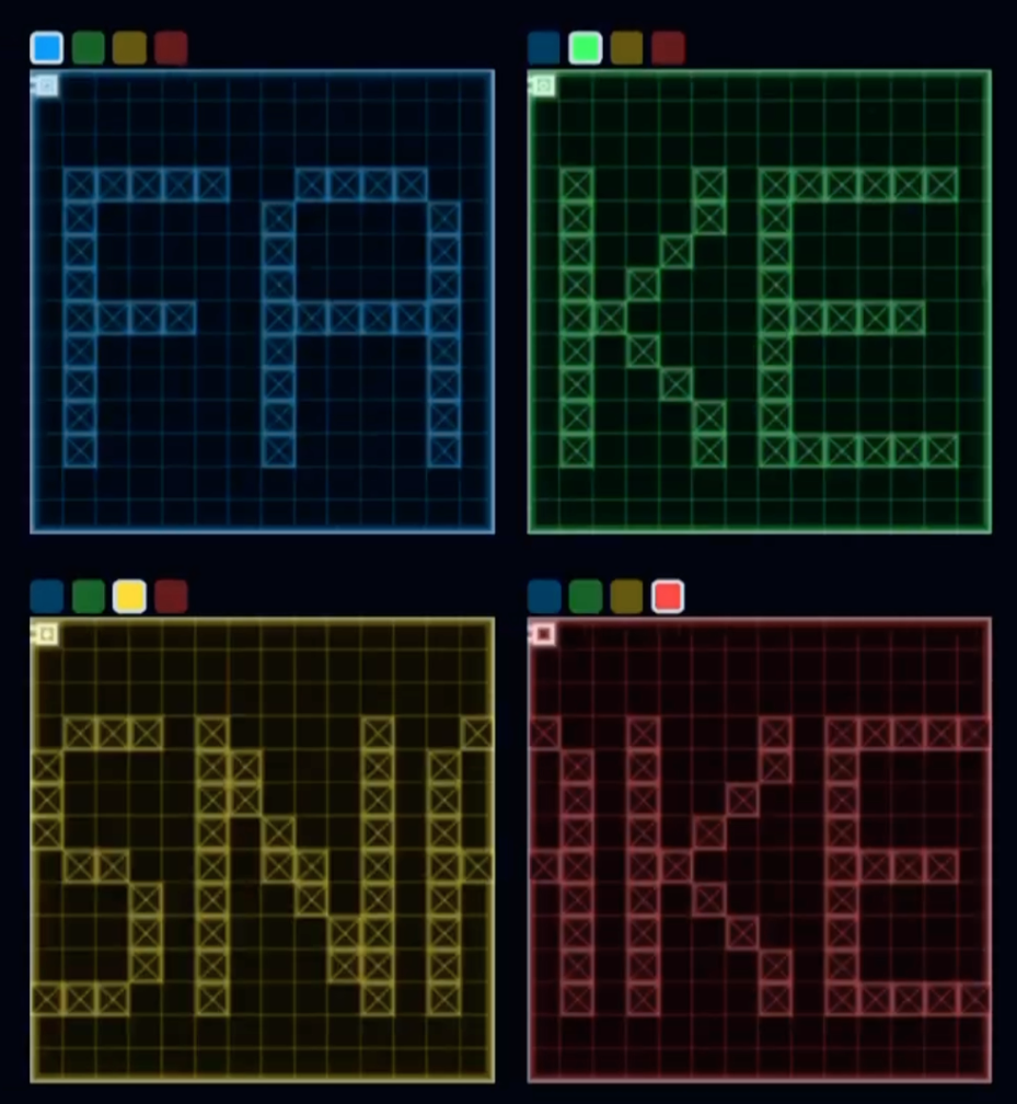 Fake Snake — four boards showing the FAKE SNAKE logo
