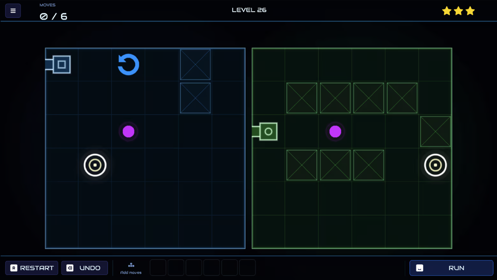 Same input, different walls and traps